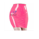 Latex Skirt sexy party mini Dress Seamless Kilt without zipper with open one round hip