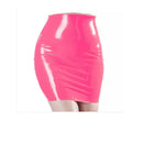 Latex Skirt sexy party mini Dress Seamless Kilt without zipper with open one round hip
