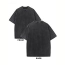 Vintage Washed T-shirt with Retro Rose Print,Men Women Unisex Streetwear Fashion Tees Casual Shirt Basic Round Neck Tops