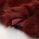 Burgundy Faux Fur Coat Vintage Long Sleeve Furry Warm Jackets Fashion Casual Women Coats 2024 Autumn High Street Lady Outerwear