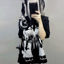 Y2k women clothing arcane Short Sleeve Black Tops Cool Cute Subculture Round Neck T Shirt 2000s Harajuku Punk Japanese Tees tops