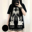 Y2k women clothing arcane Short Sleeve Black Tops Cool Cute Subculture Round Neck T Shirt 2000s Harajuku Punk Japanese Tees tops