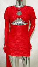 2024 New Sexy Hollow Out Long Hemline Lace Evening Dress Celebrity Evening Party Dress