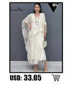 SHENGPALAE Women's Dress Hooked Flower Hollow Elegant Fashion Loose Beautiful Long Dresses 2024 Summer New Y2k Clothes 5R9896