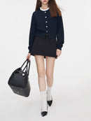 FSLE Women Mini Skirts 2024 Autumn High Waist Temperament Black Short Skirts With Sashes Female Khaki Skirt 24FS13350+24FS13367