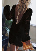 Bohemian Deep V Neck Women Beach Cover Up Summer Short Dresses Ladies Backless Sexy Hot Outfits Female Covers