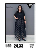 SHENGPALAE Women's Dress Hooked Flower Hollow Elegant Fashion Loose Beautiful Long Dresses 2024 Summer New Y2k Clothes 5R9896