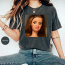 Women's Funny Doll Face Meme T-Shirt Unisex Cotton Streetwear Oversized Loose Casual Short Sleeve Suitable for All Seasons
