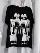 Y2k women clothing arcane Short Sleeve Black Tops Cool Cute Subculture Round Neck T Shirt 2000s Harajuku Punk Japanese Tees tops