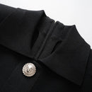 2024 new summer women's lapel beaded button short-sleeved jumpsuit y2k high quality fashion retro A-line knitted bandage skirt