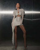 2024 New Sexy Hollow Out Long Hemline Lace Evening Dress Celebrity Evening Party Dress