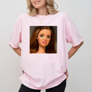 Women's Funny Doll Face Meme T-Shirt Unisex Cotton Streetwear Oversized Loose Casual Short Sleeve Suitable for All Seasons