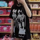 Y2k women clothing arcane Short Sleeve Black Tops Cool Cute Subculture Round Neck T Shirt 2000s Harajuku Punk Japanese Tees tops