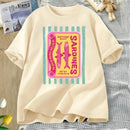 Sardines Graphic T-Shirt Retro Foodie Tee Tinned Fish Print T Shirt Coastal Summer Tee Fisherman Aesthetic Tee Woman Clothing