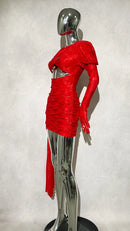 2024 New Sexy Hollow Out Long Hemline Lace Evening Dress Celebrity Evening Party Dress